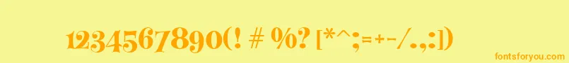 Fonte Ladyfaircurlyc – fontes laranjas em um fundo amarelo