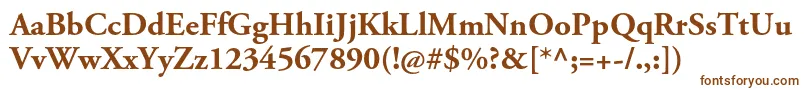 AgaramondproBold-fontti – ruskeat fontit valkoisella taustalla