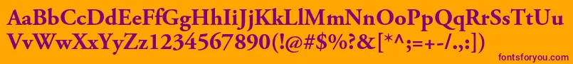 AgaramondproBold Font – Purple Fonts on Orange Background