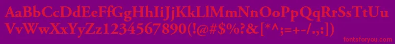 AgaramondproBold Font – Red Fonts on Purple Background