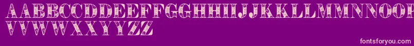 Tendrilspersonaluse-Schriftart – Rosa Schriften auf violettem Hintergrund