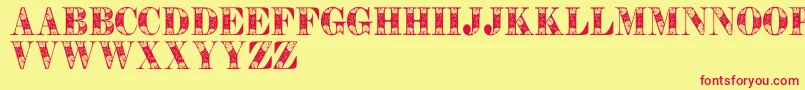 Tendrilspersonaluse Font – Red Fonts on Yellow Background