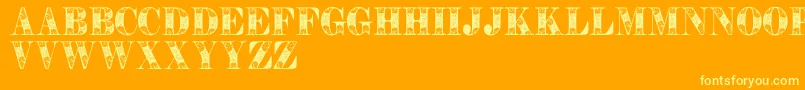 Tendrilspersonaluse-Schriftart – Gelbe Schriften auf orangefarbenem Hintergrund