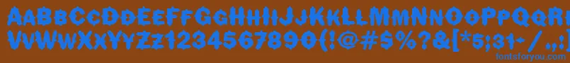 FlorindaitcTt Font – Blue Fonts on Brown Background