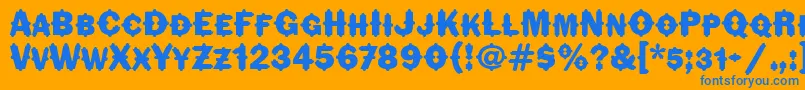 FlorindaitcTt Font – Blue Fonts on Orange Background