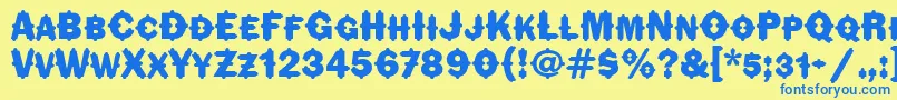 FlorindaitcTt Font – Blue Fonts on Yellow Background
