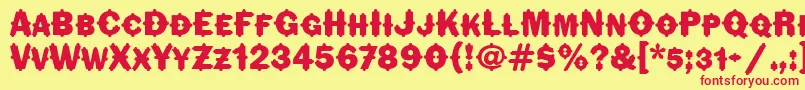 FlorindaitcTt Font – Red Fonts on Yellow Background