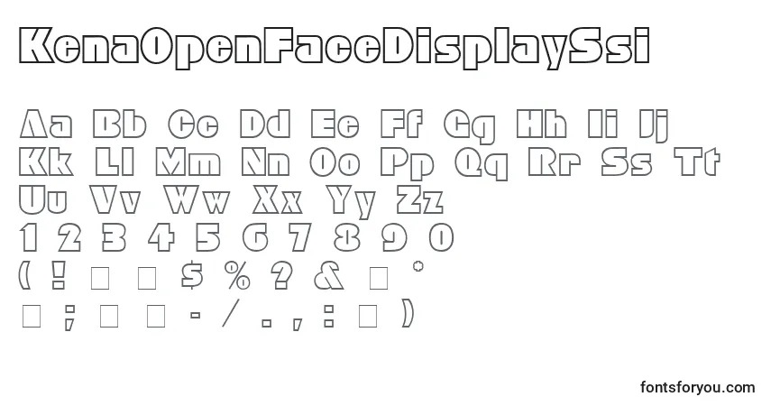 Czcionka KenaOpenFaceDisplaySsi – alfabet, cyfry, specjalne znaki