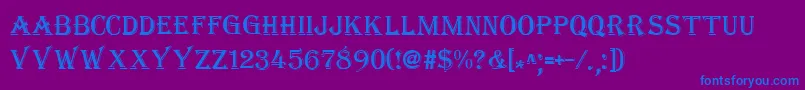 TangiersNormal Font – Blue Fonts on Purple Background