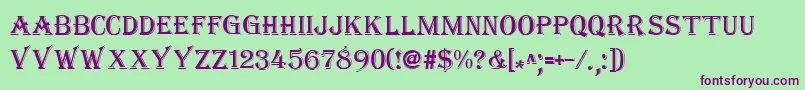 TangiersNormal Font – Purple Fonts on Green Background