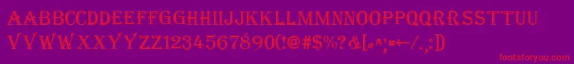 TangiersNormal Font – Red Fonts on Purple Background