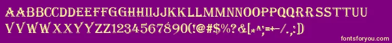 TangiersNormal Font – Yellow Fonts on Purple Background