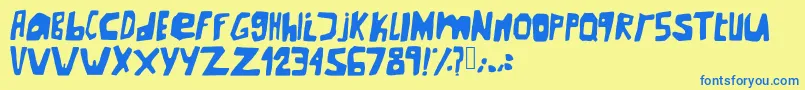 Newunderground Font – Blue Fonts on Yellow Background