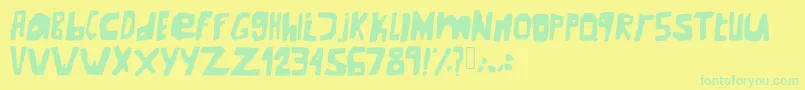 Newunderground Font – Green Fonts on Yellow Background