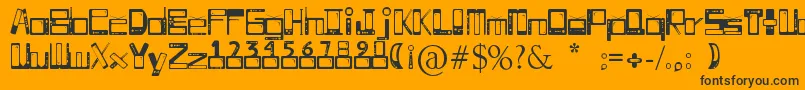 Telesillas Font – Black Fonts on Orange Background