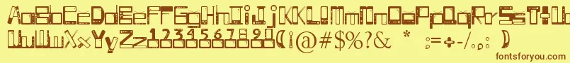 Telesillas Font – Brown Fonts on Yellow Background