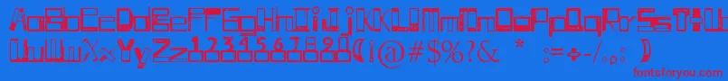 Telesillas Font – Red Fonts on Blue Background