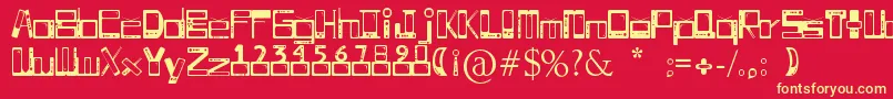 Telesillas Font – Yellow Fonts on Red Background