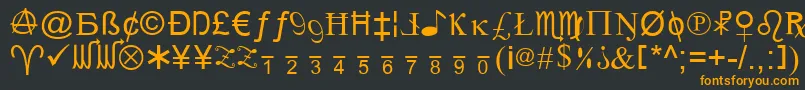 フォントXcryptv2 – 黒い背景にオレンジの文字