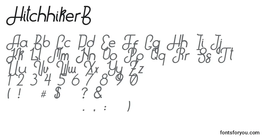 Czcionka HitchhikerB – alfabet, cyfry, specjalne znaki