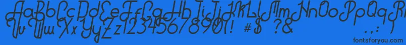 HitchhikerB Font – Black Fonts on Blue Background