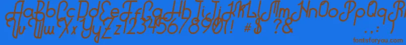 HitchhikerB Font – Brown Fonts on Blue Background