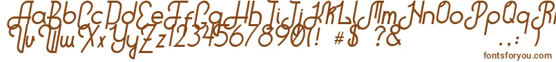 HitchhikerB-fontti – ruskeat fontit valkoisella taustalla
