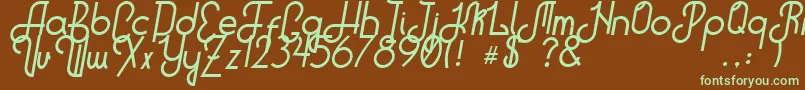 HitchhikerB-fontti – vihreät fontit ruskealla taustalla
