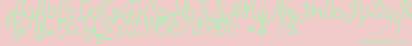 HitchhikerB Font – Green Fonts on Pink Background