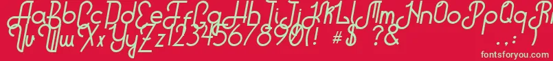 HitchhikerB Font – Green Fonts on Red Background