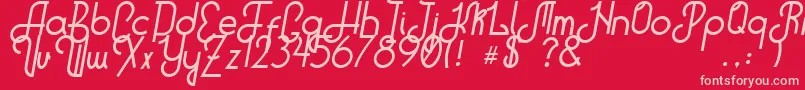 HitchhikerB Font – Pink Fonts on Red Background