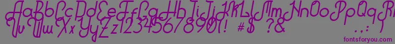 HitchhikerB-Schriftart – Violette Schriften auf grauem Hintergrund