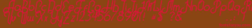 HitchhikerB Font – Red Fonts on Brown Background