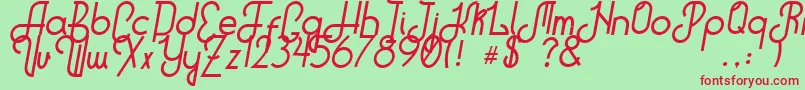 HitchhikerB Font – Red Fonts on Green Background