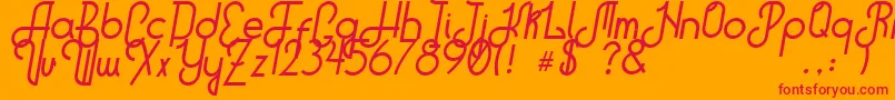 HitchhikerB Font – Red Fonts on Orange Background
