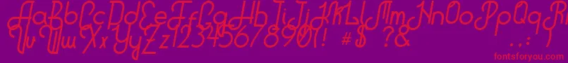 HitchhikerB Font – Red Fonts on Purple Background