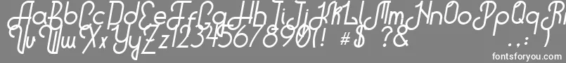 フォントHitchhikerB – 灰色の背景に白い文字
