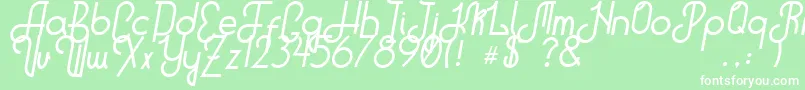 HitchhikerB Font – White Fonts on Green Background