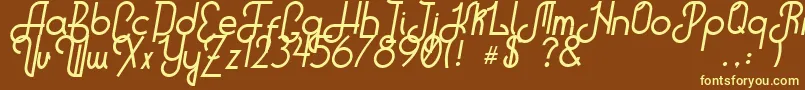 HitchhikerB-fontti – keltaiset fontit ruskealla taustalla