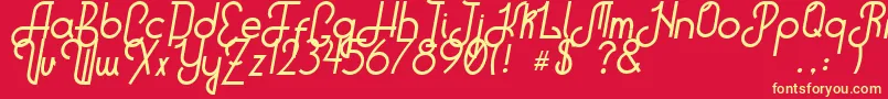 HitchhikerB Font – Yellow Fonts on Red Background