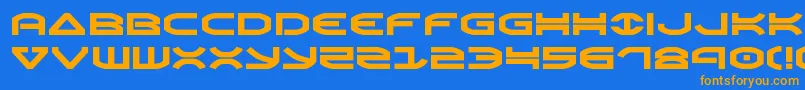 Oberonexpand Font – Orange Fonts on Blue Background