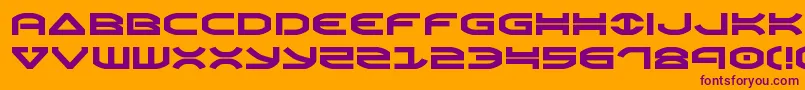 Oberonexpand Font – Purple Fonts on Orange Background