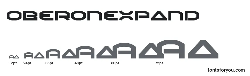 Размеры шрифта Oberonexpand