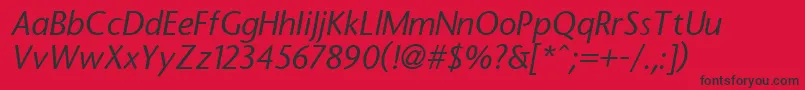 FassesansItalic Font – Black Fonts on Red Background