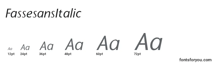 Размеры шрифта FassesansItalic