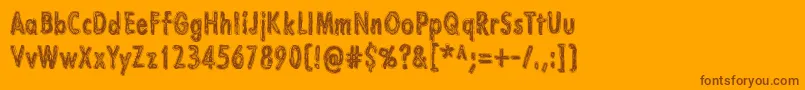 LazarusOz-Schriftart – Braune Schriften auf orangefarbenem Hintergrund