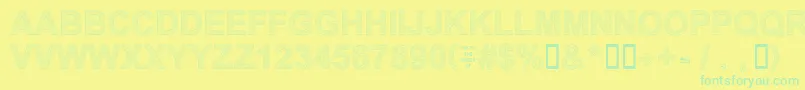 Fonte Secure21a – fontes verdes em um fundo amarelo