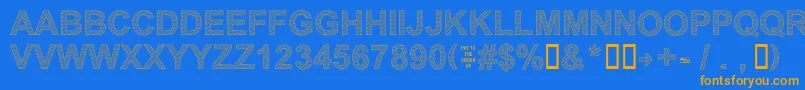 Secure21a-Schriftart – Orangefarbene Schriften auf blauem Hintergrund