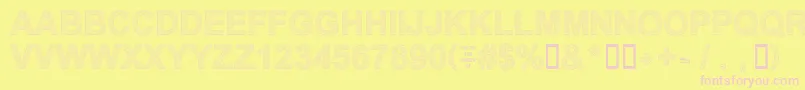 Secure21a-fontti – vaaleanpunaiset fontit keltaisella taustalla