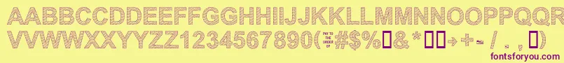 Secure21a Font – Purple Fonts on Yellow Background